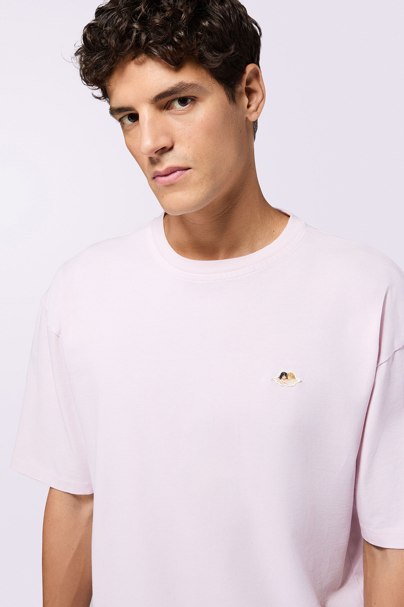 Angels Patch Relaxed T-Shirt Pink